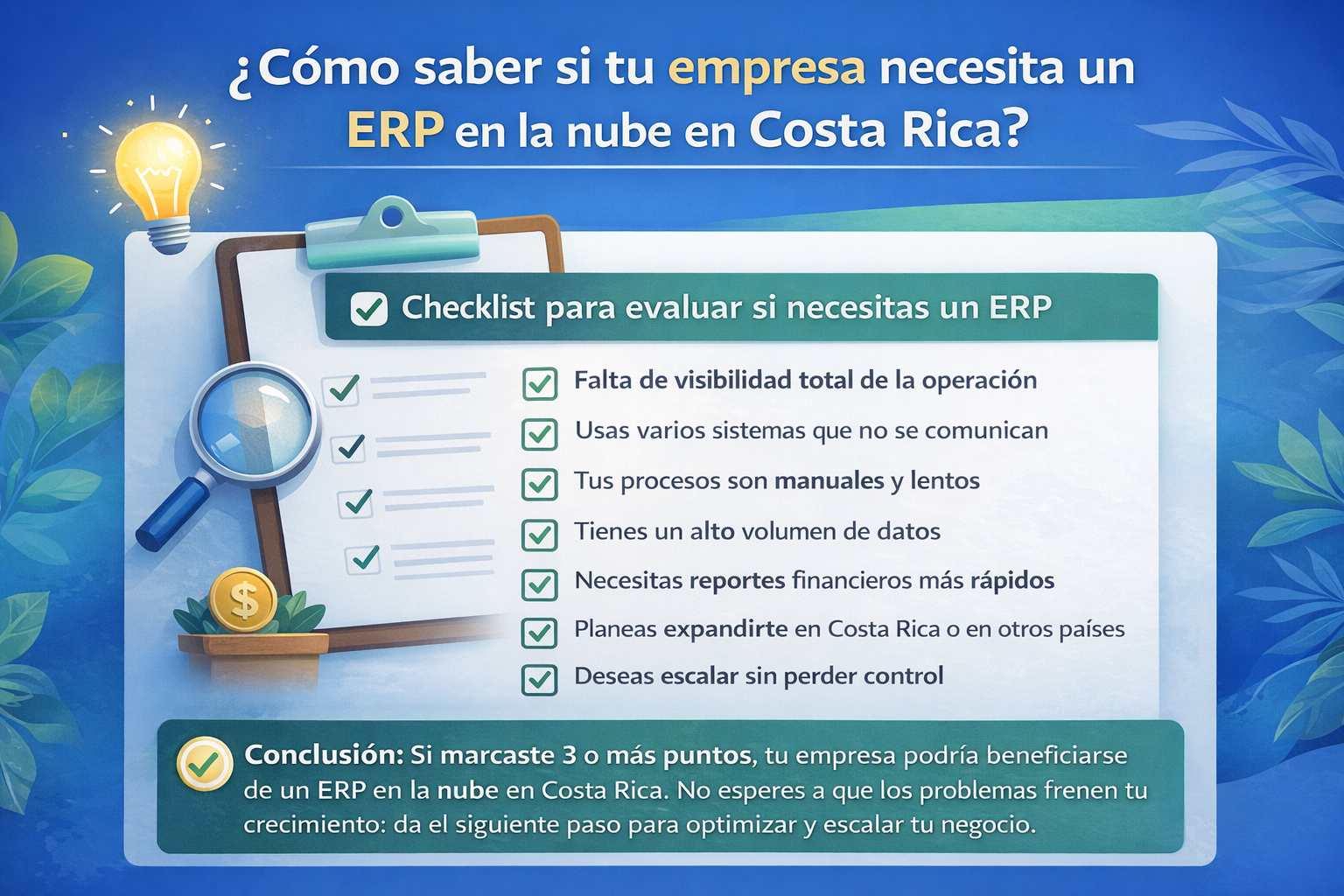 ERP en la nube Costa Rica checklist empresas